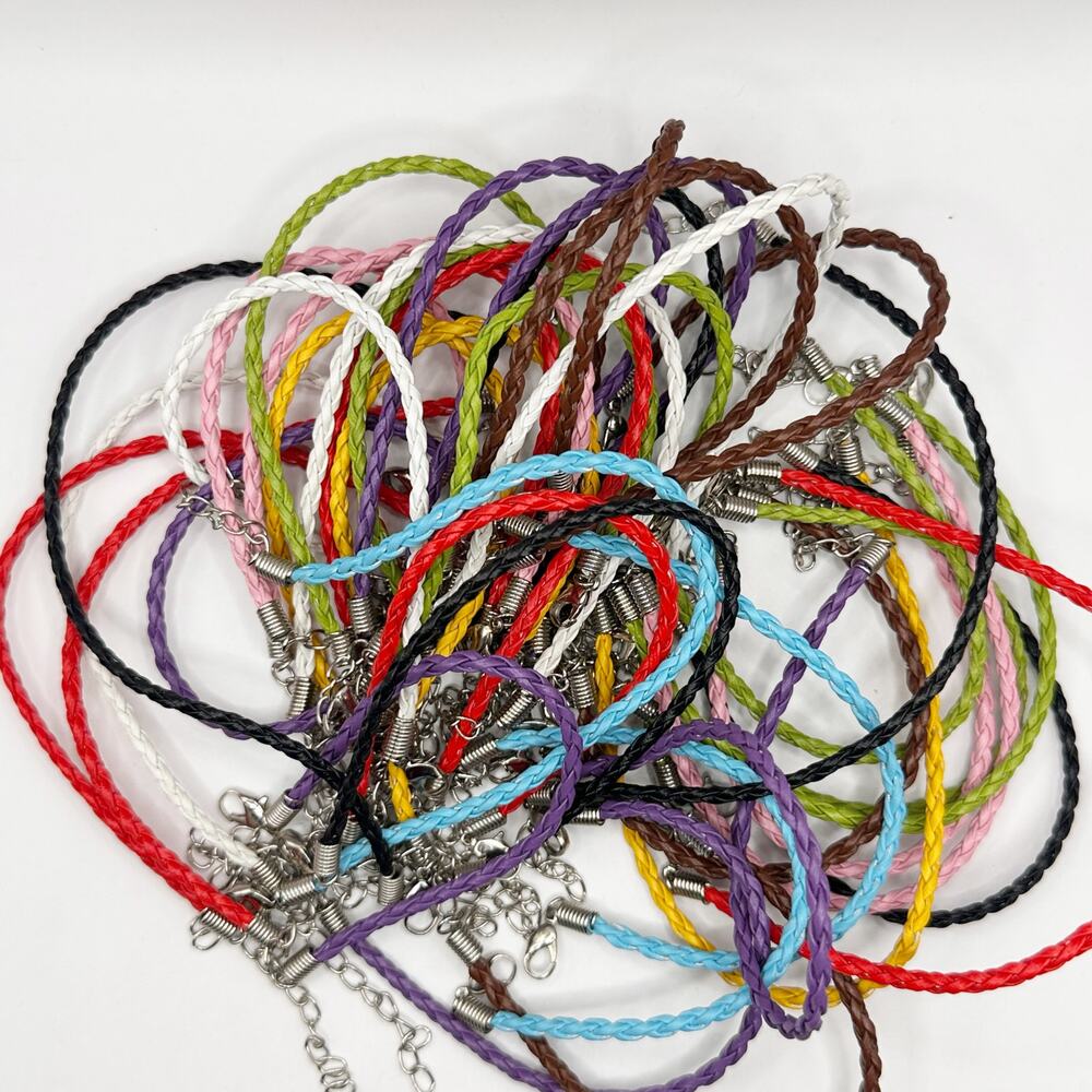 Braided faux leather bracelets Set Lot 42 Multicolor Colorful  8" Long Jewelry
